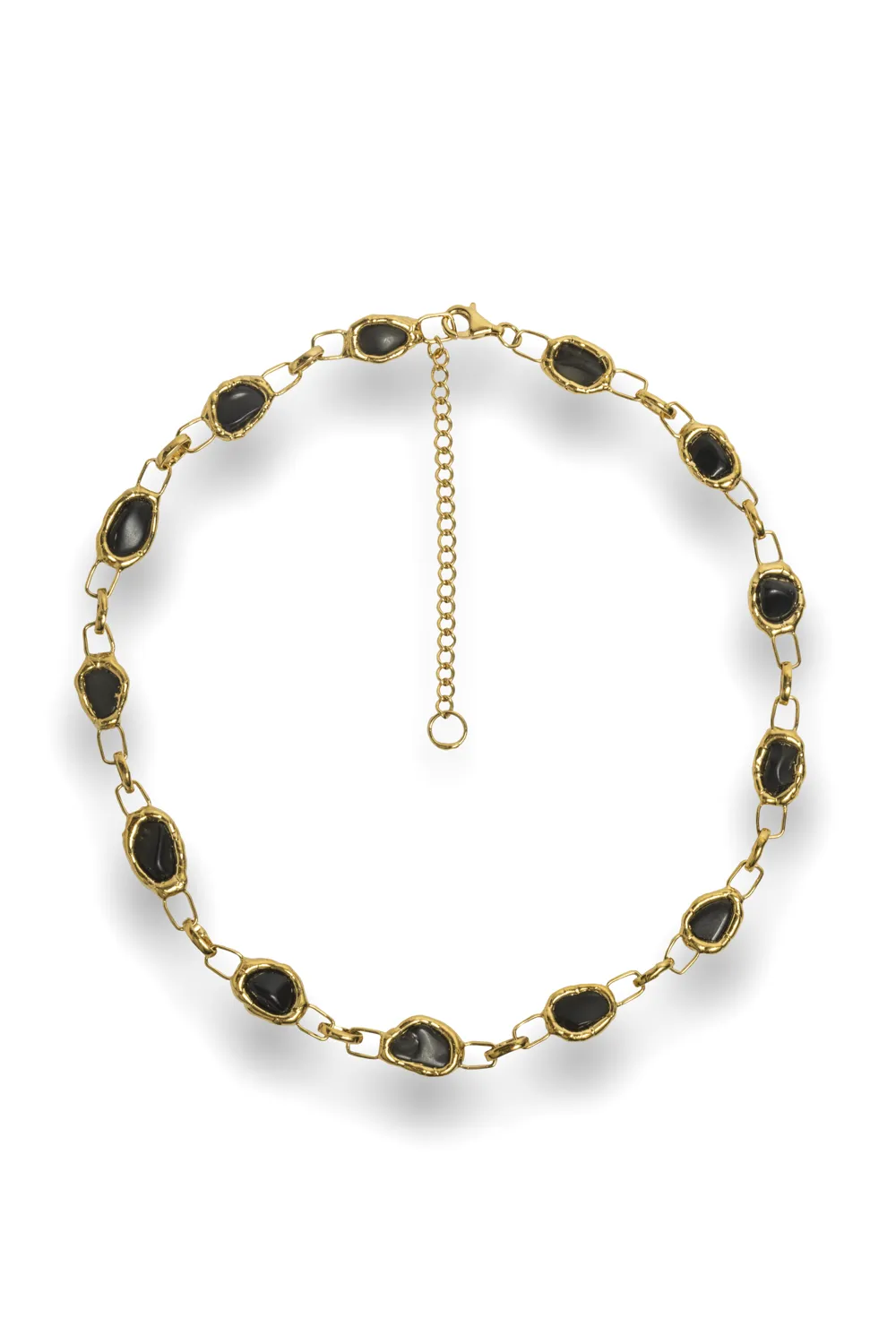 Onyx Square Link Necklace