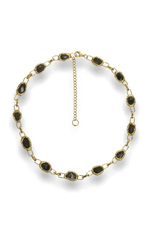 Onyx Square Link Necklace