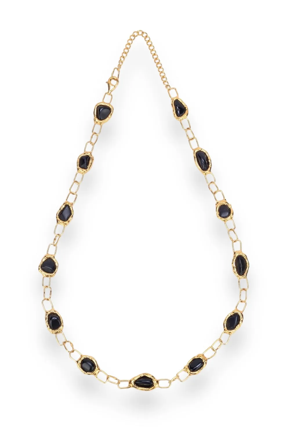 Onyx Square Link Necklace