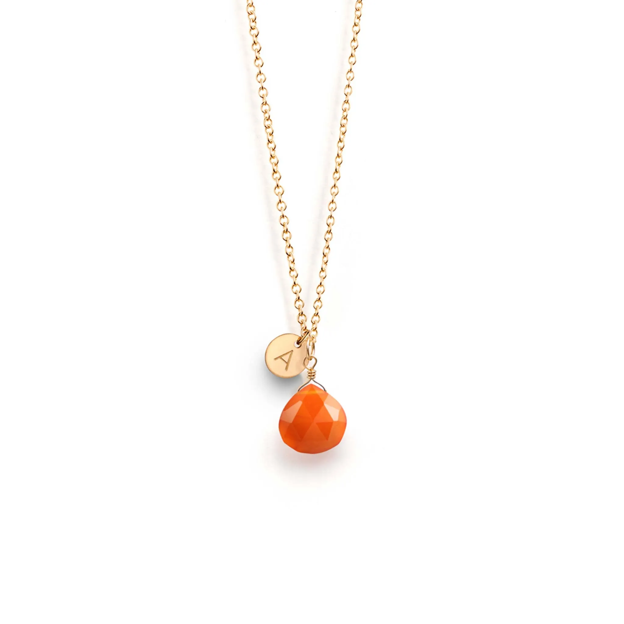 Orange Carnelian Pendant Necklace