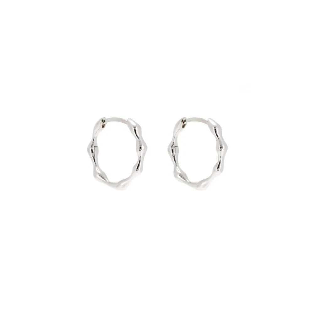 Organica Huggie Earrings - Silver