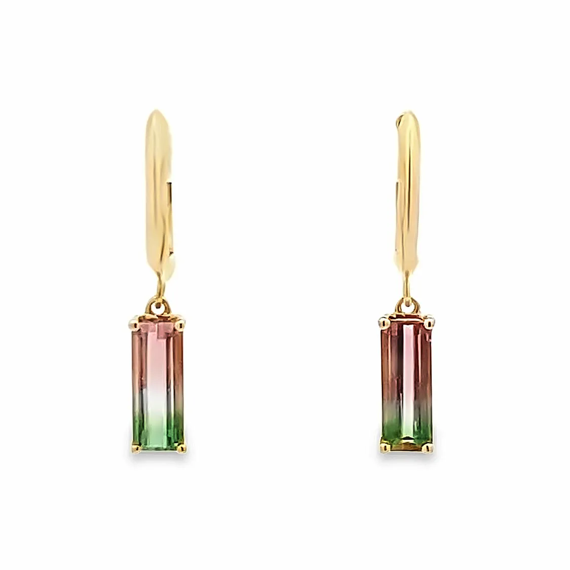 Parle Yellow Gold Watermelon Tourmaline Drop Earrings EPF315HMXCI