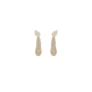 Pavé Pear Demi Hoop Earrings