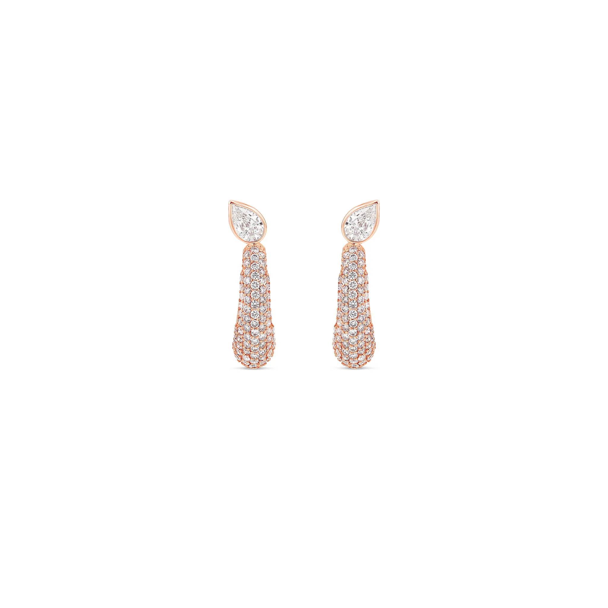 Pavé Pear Demi Hoop Earrings
