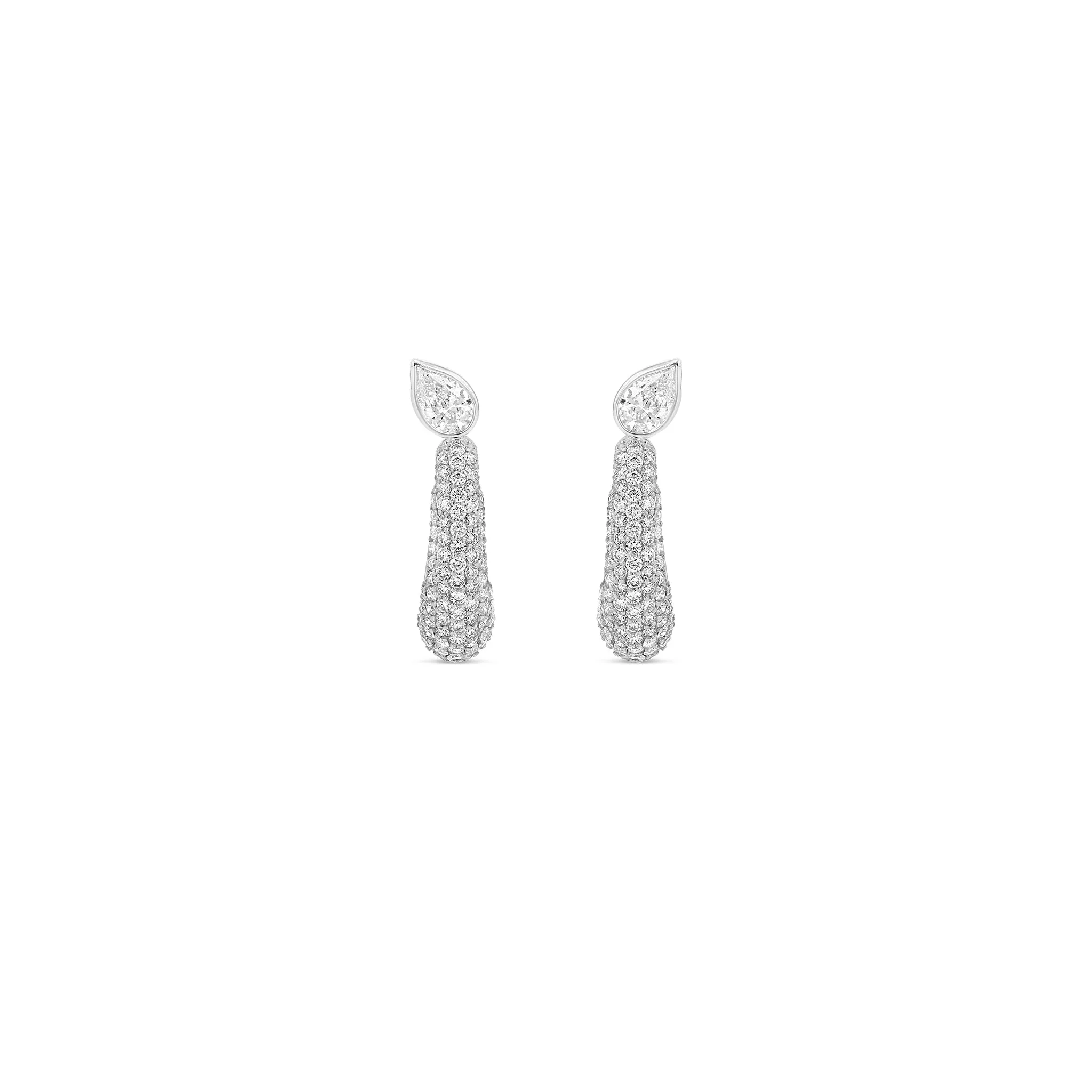 Pavé Pear Demi Hoop Earrings