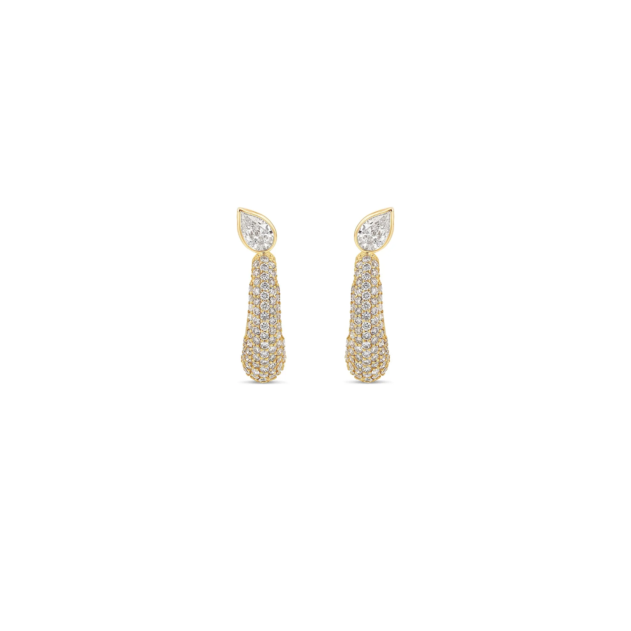 Pavé Pear Demi Hoop Earrings