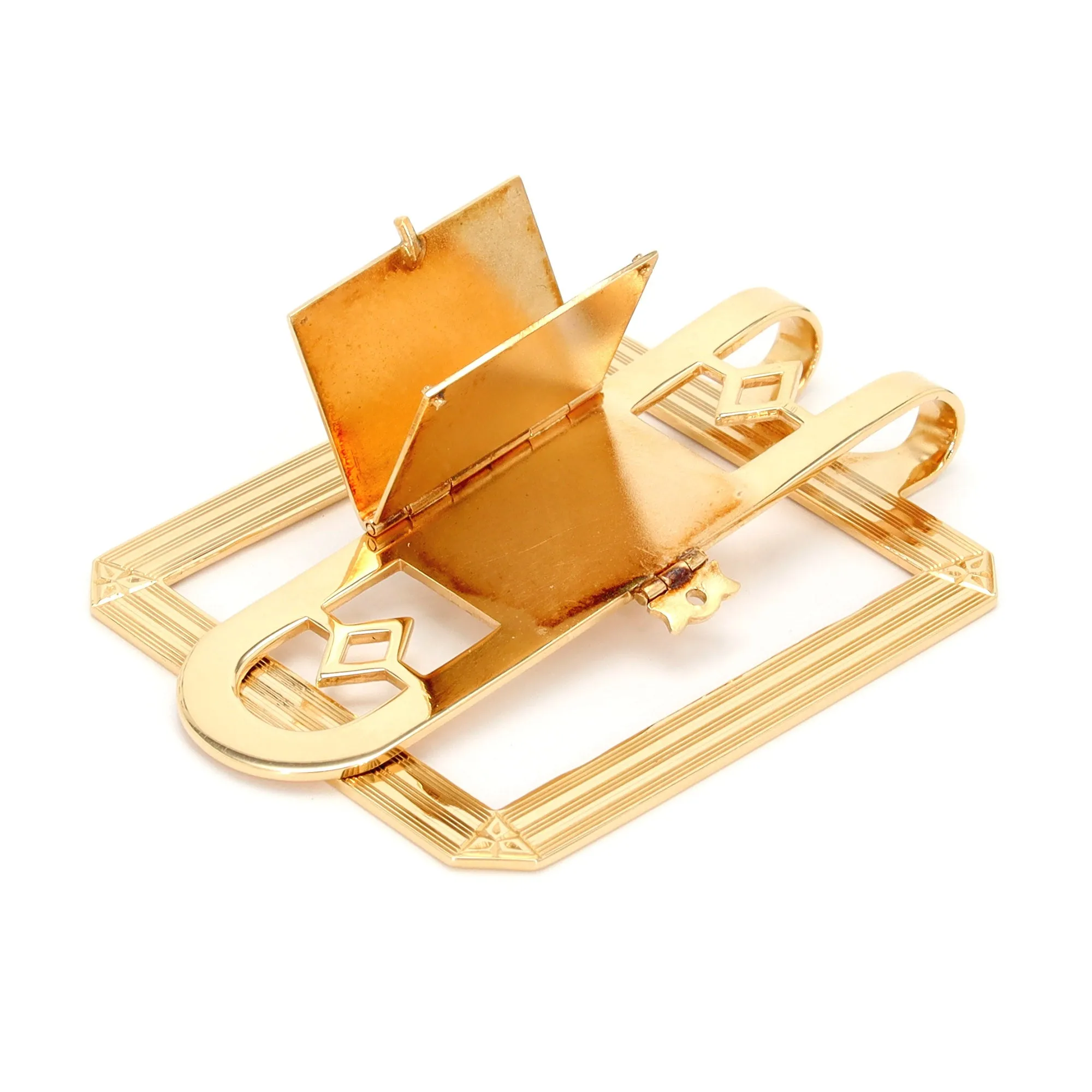 Picture Book Locket Money Clip, c1950