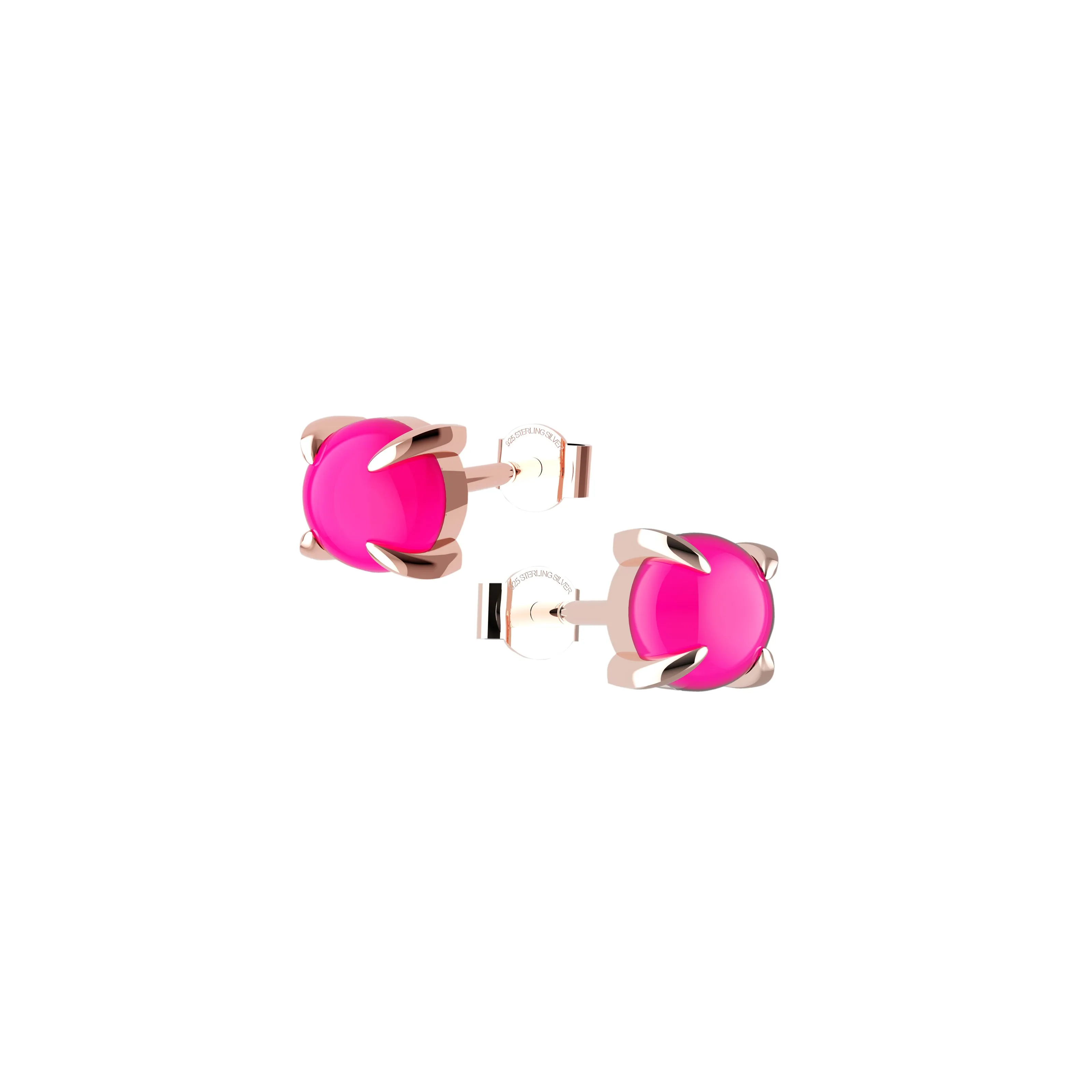 Pink Gemstone Dainty Earrings Stud