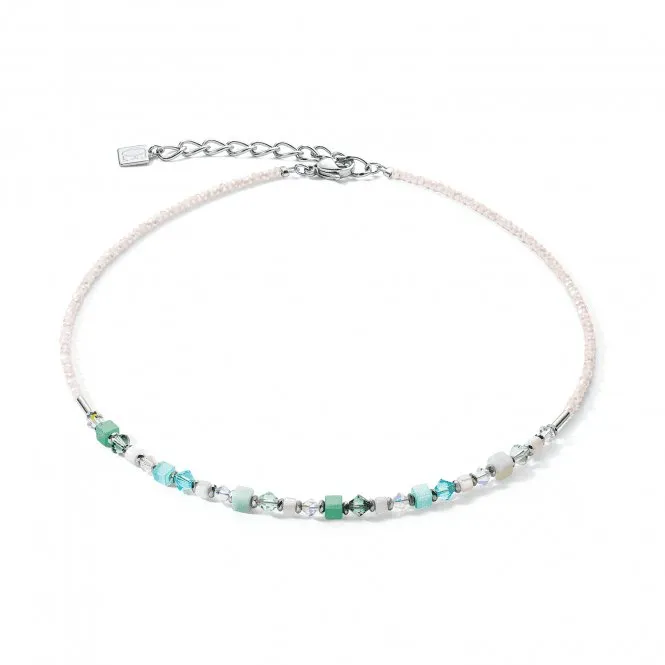 Princess Shape Mix Mint Green Necklace 4239/10-0522