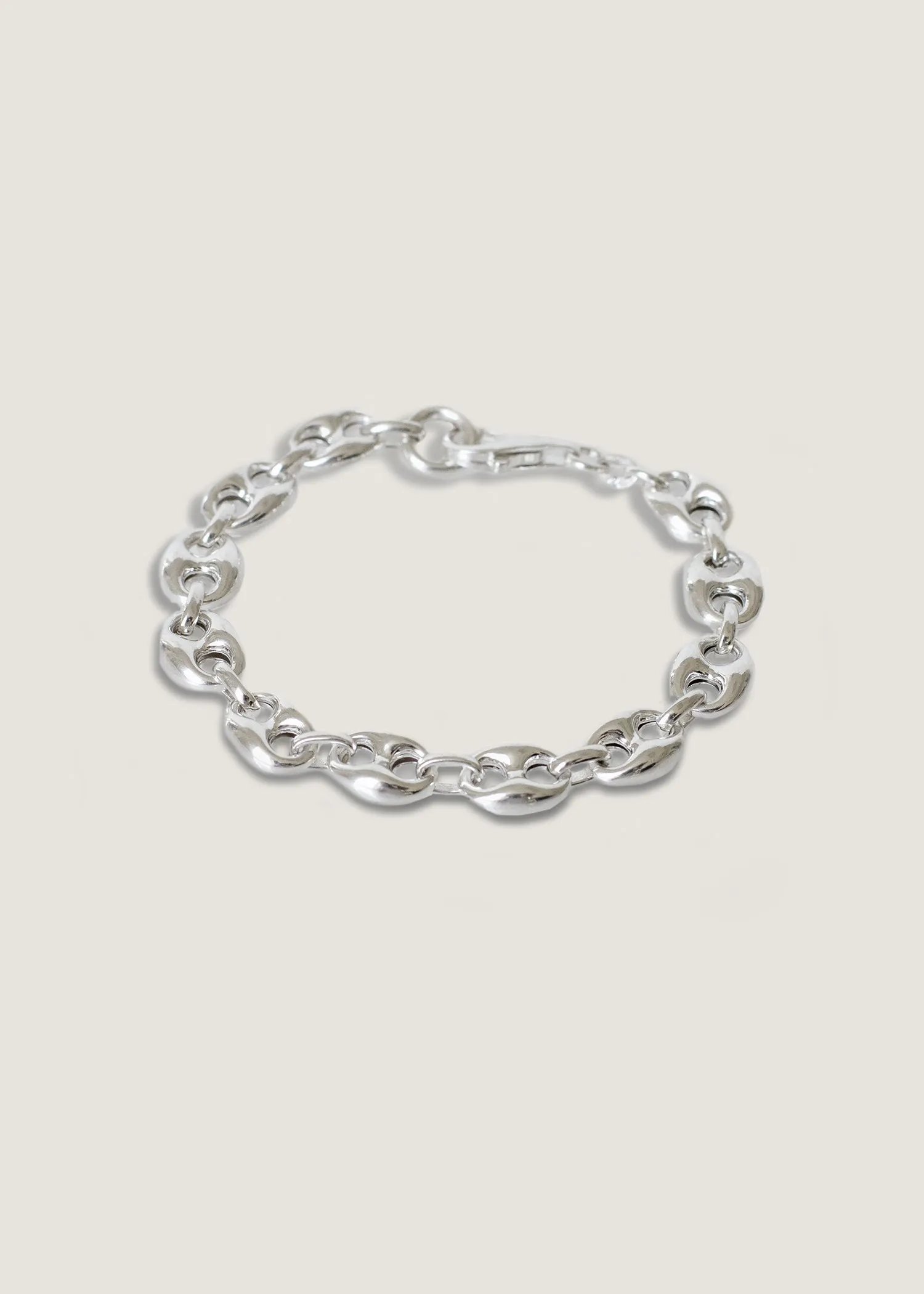 Puffed Mariner Chain Bracelet Silver