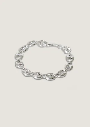 Puffed Mariner Chain Bracelet Silver
