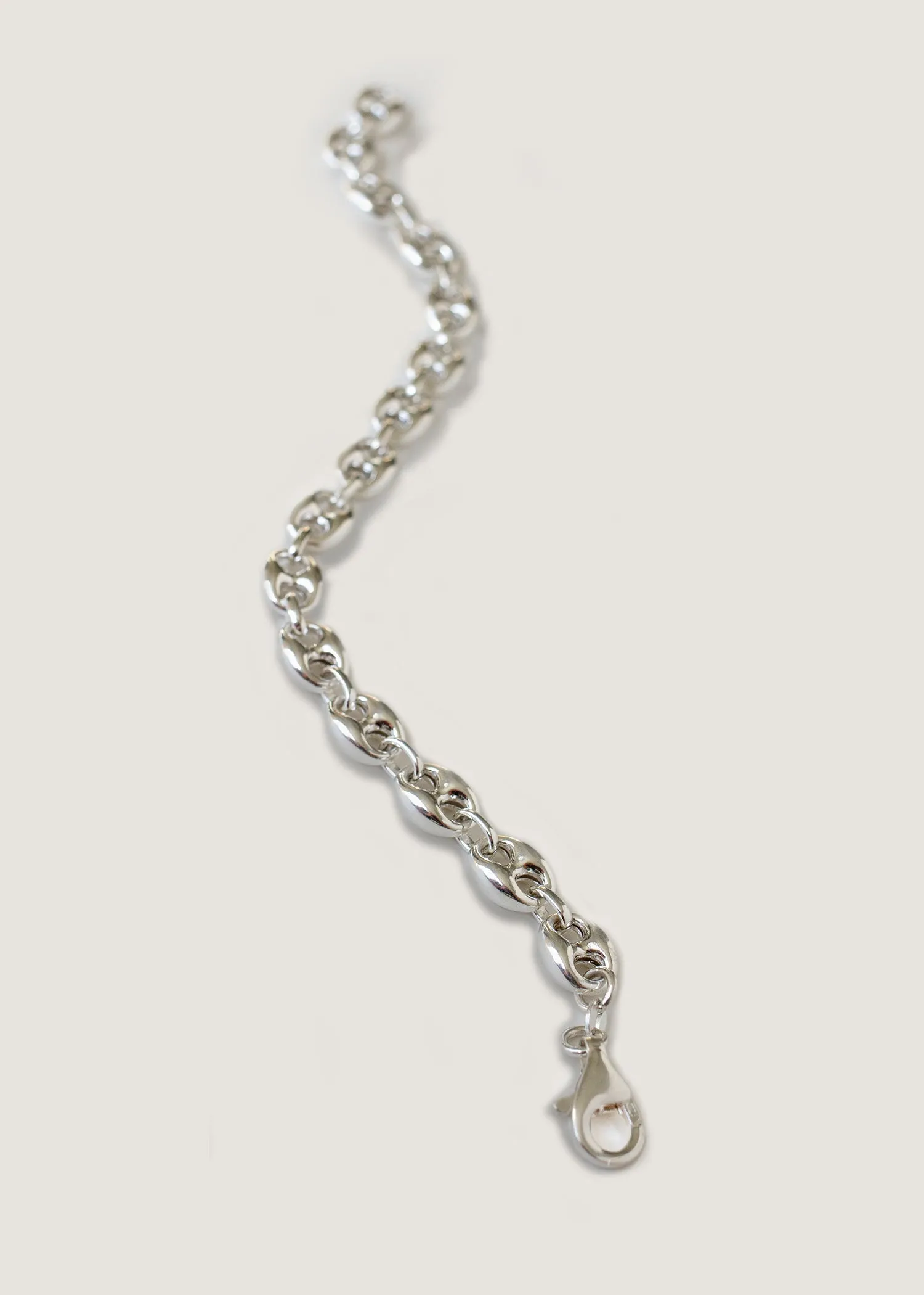 Puffed Mariner Chain Bracelet Silver