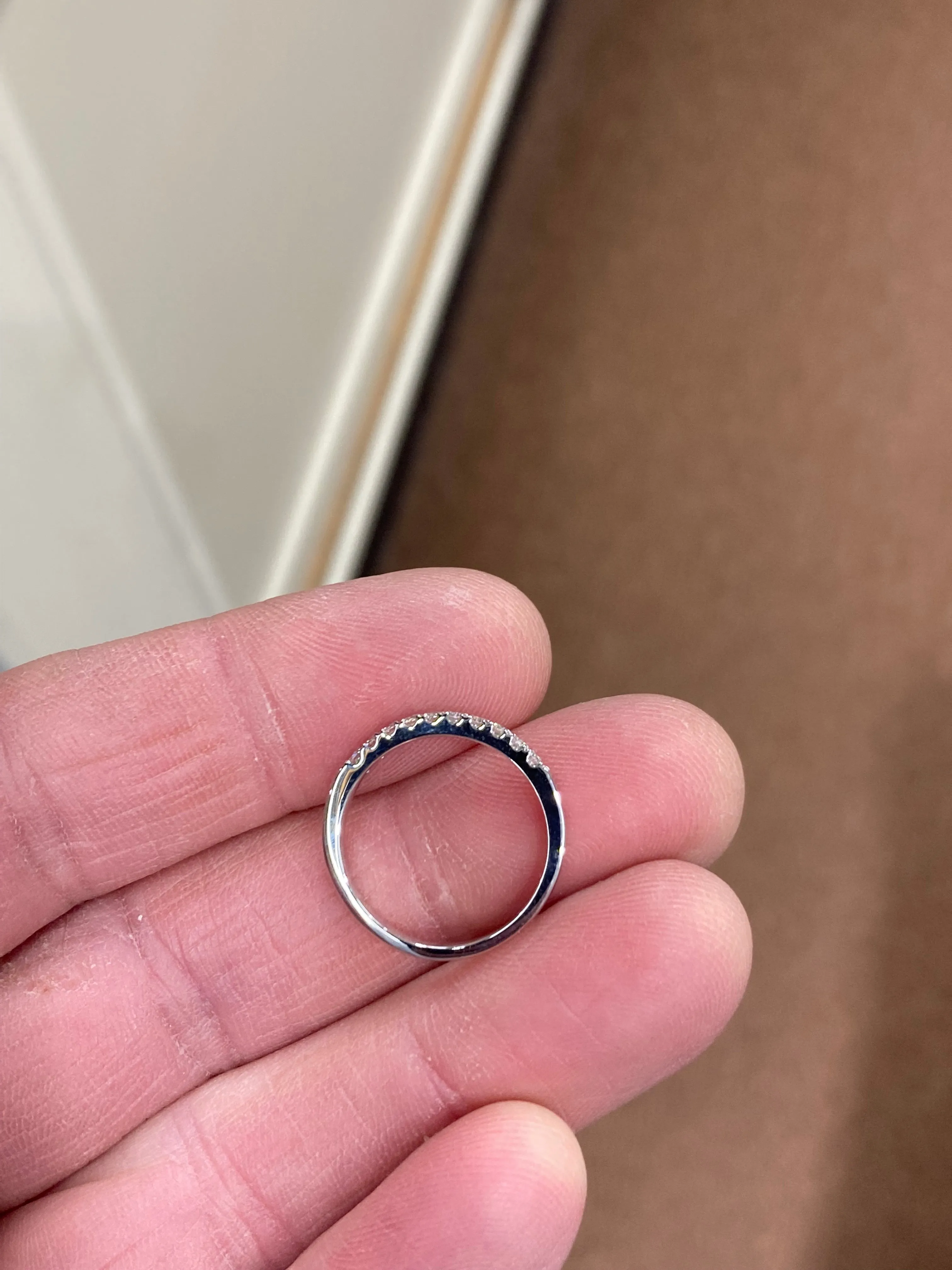 Quarter Carat Diamond White Gold Wedding Ring
