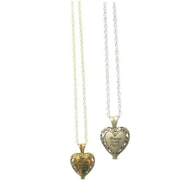 "Always in my heart" Memorial Locket w/Urn