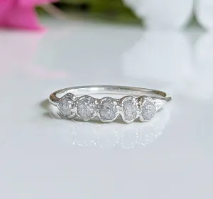 Raw diamond wedding band in Silver