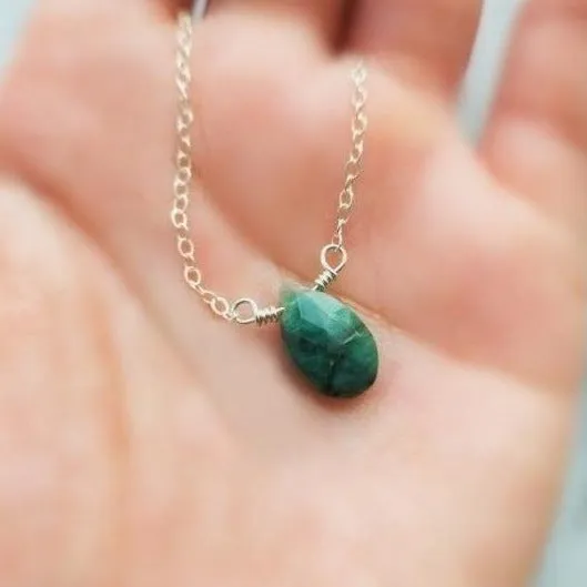 Raw Emerald Necklace
