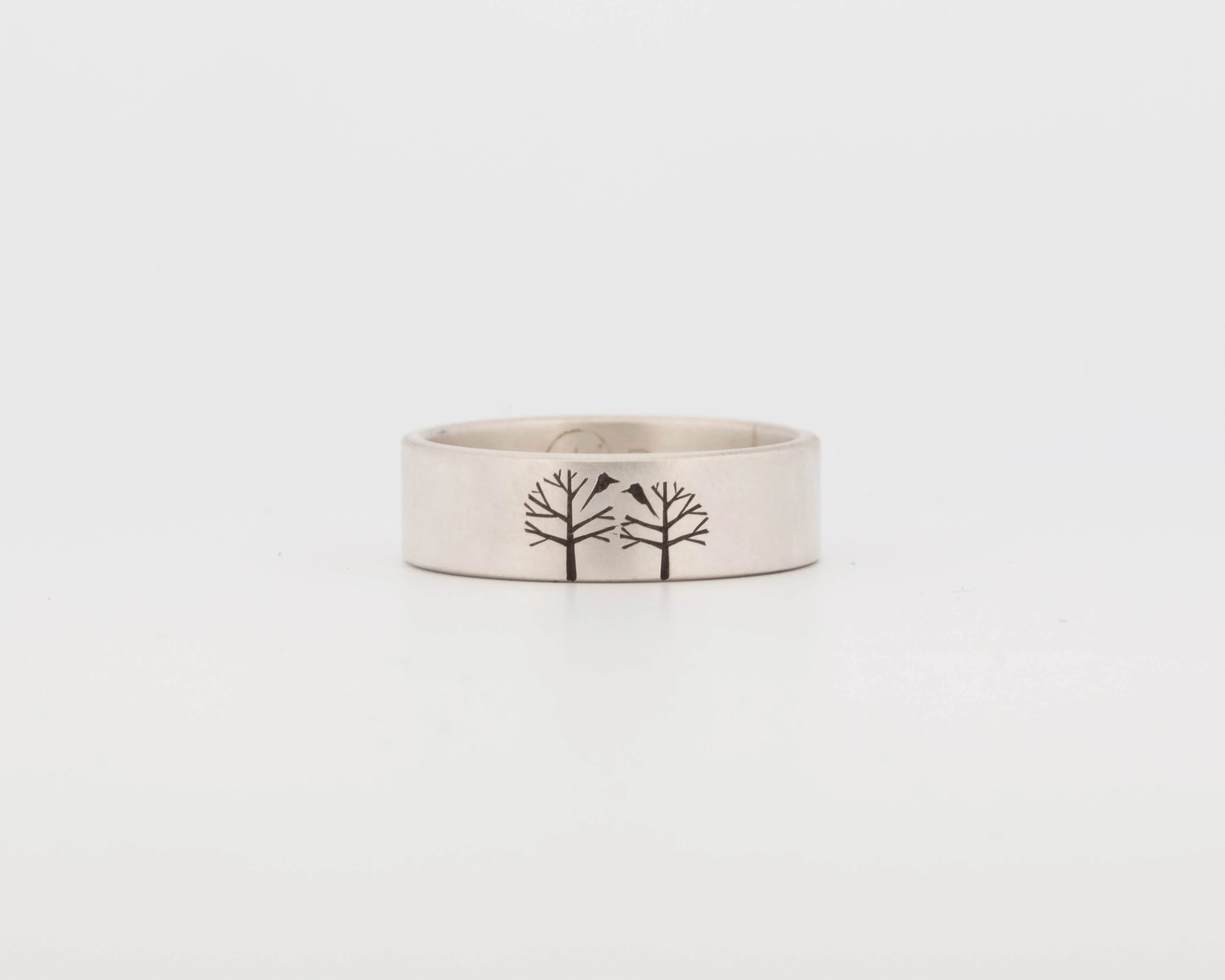 READY TO SHIP #15 of Birds in Trees Ring - Medium - Size 7