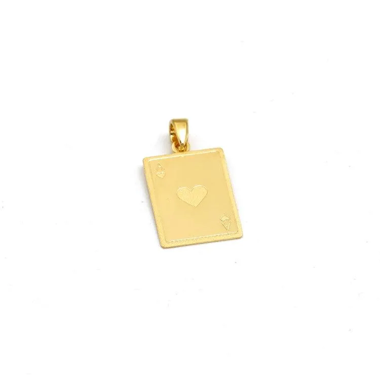 Real Gold Rectangle ACE A Card Plain Pendant 2644 P 1908