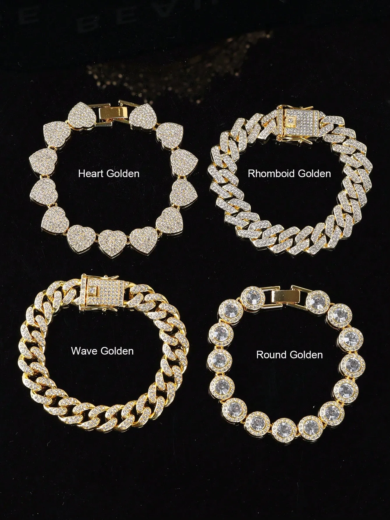 Rhinestone Inlaid Bracelet Set