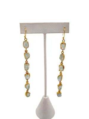 Rough-Cut Gemstone Drop Earrings
