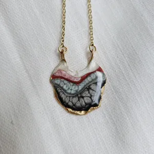 SALE- Reticulated Necklace - Onyx/Antique Pink/Victoria