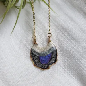 SALE- Reticulated Necklace -Onyx/Purple