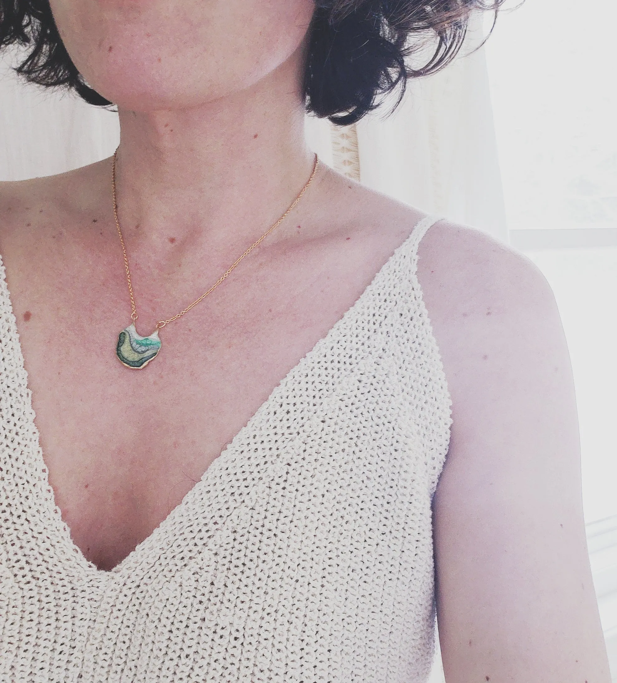 SALE- Reticulated Necklace -Onyx/Purple