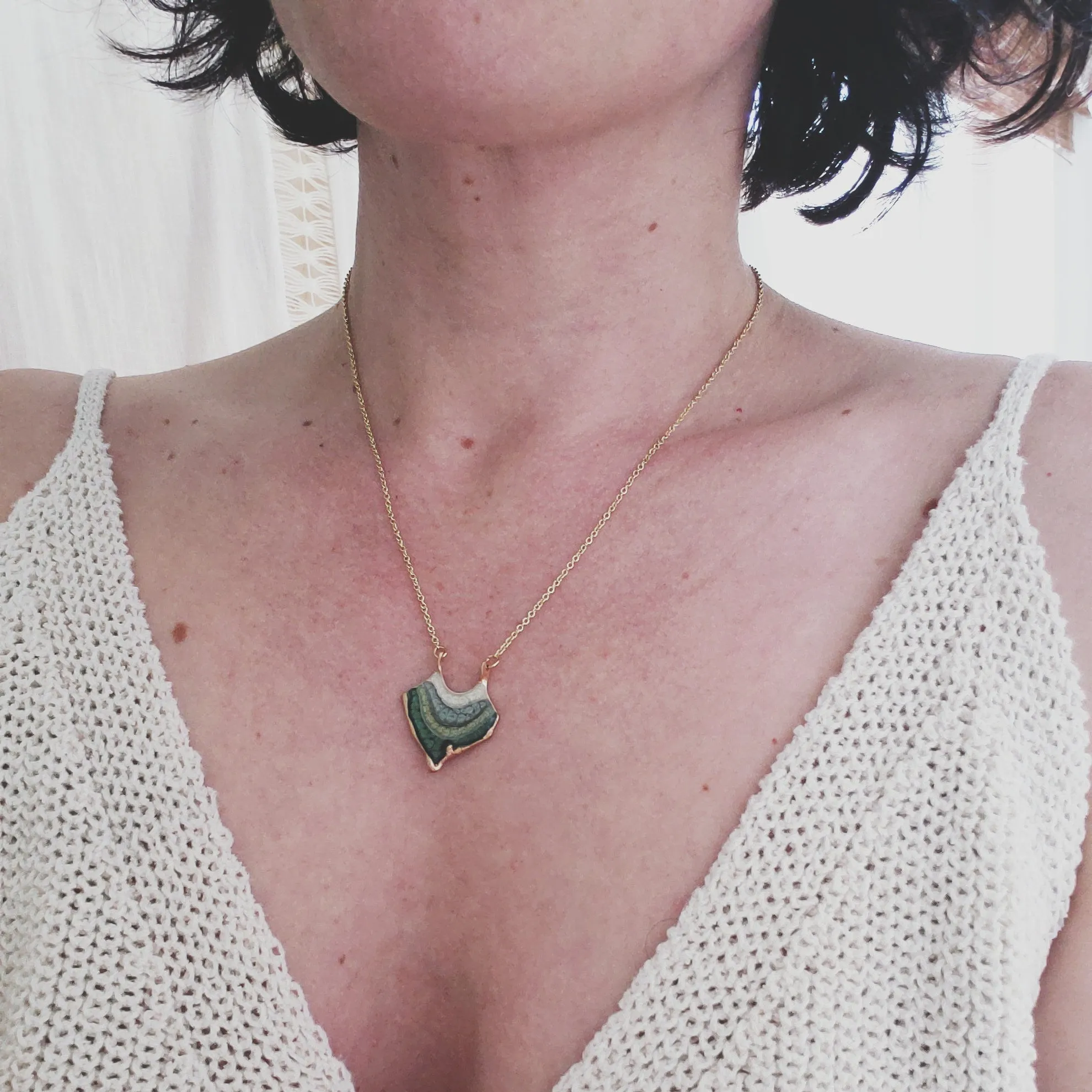 SALE- Reticulated Necklace -Onyx/Purple