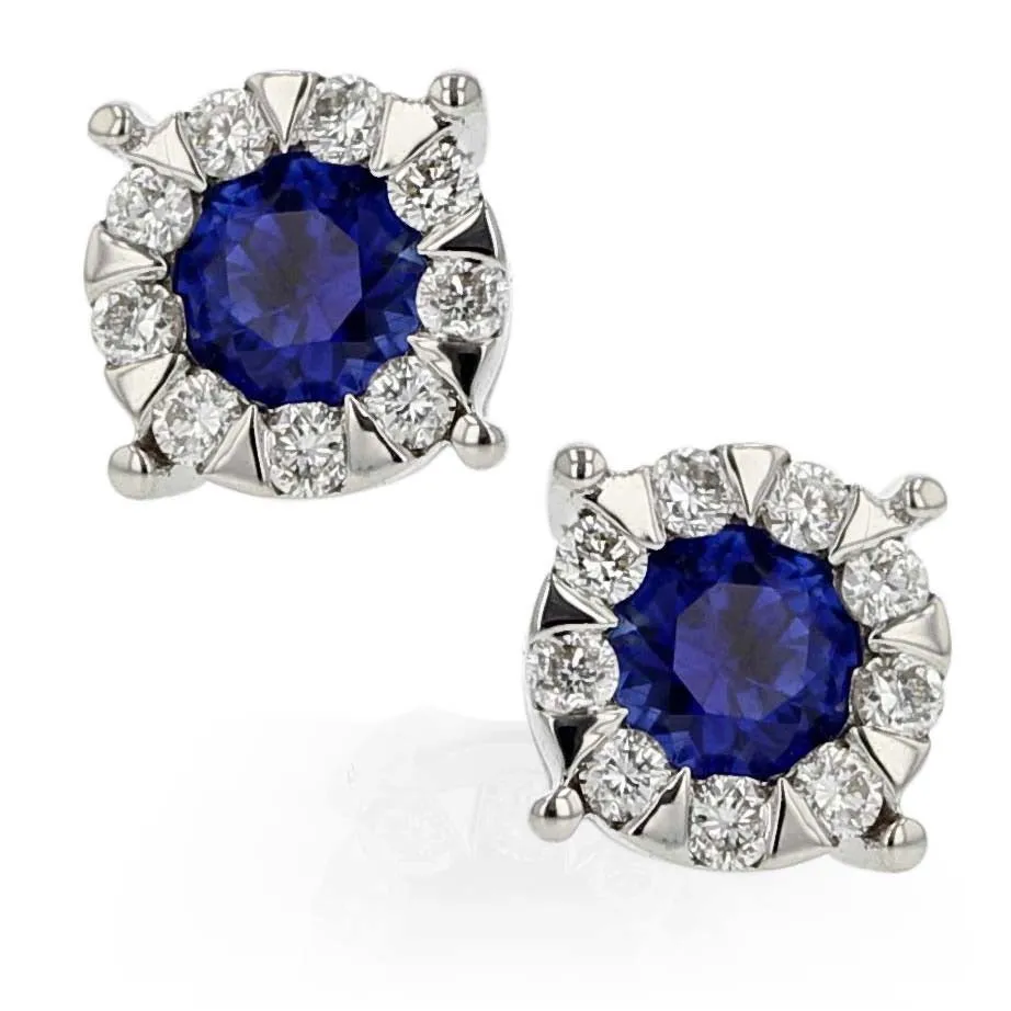Sapphire Diamond Stud Earrings