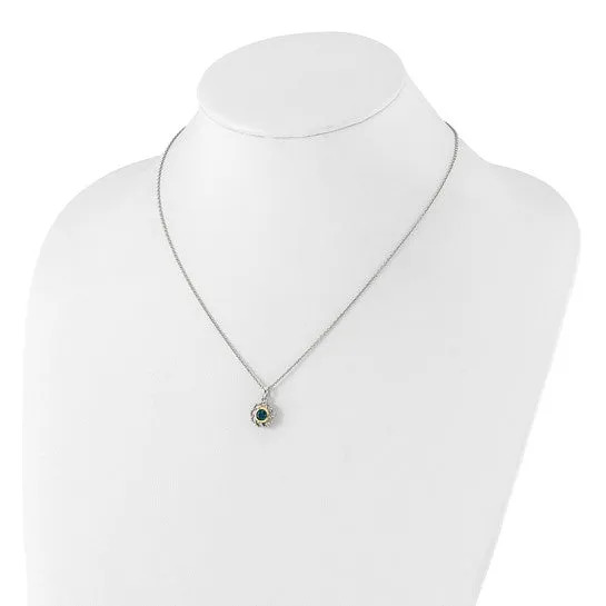 Shey Couture Sterling Silver with 14k Accent London Blue Topaz 18 inch Necklace