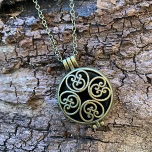 Shungite filled Locket ~ EssOils ~ Protection & Balance ~ FILAGREE