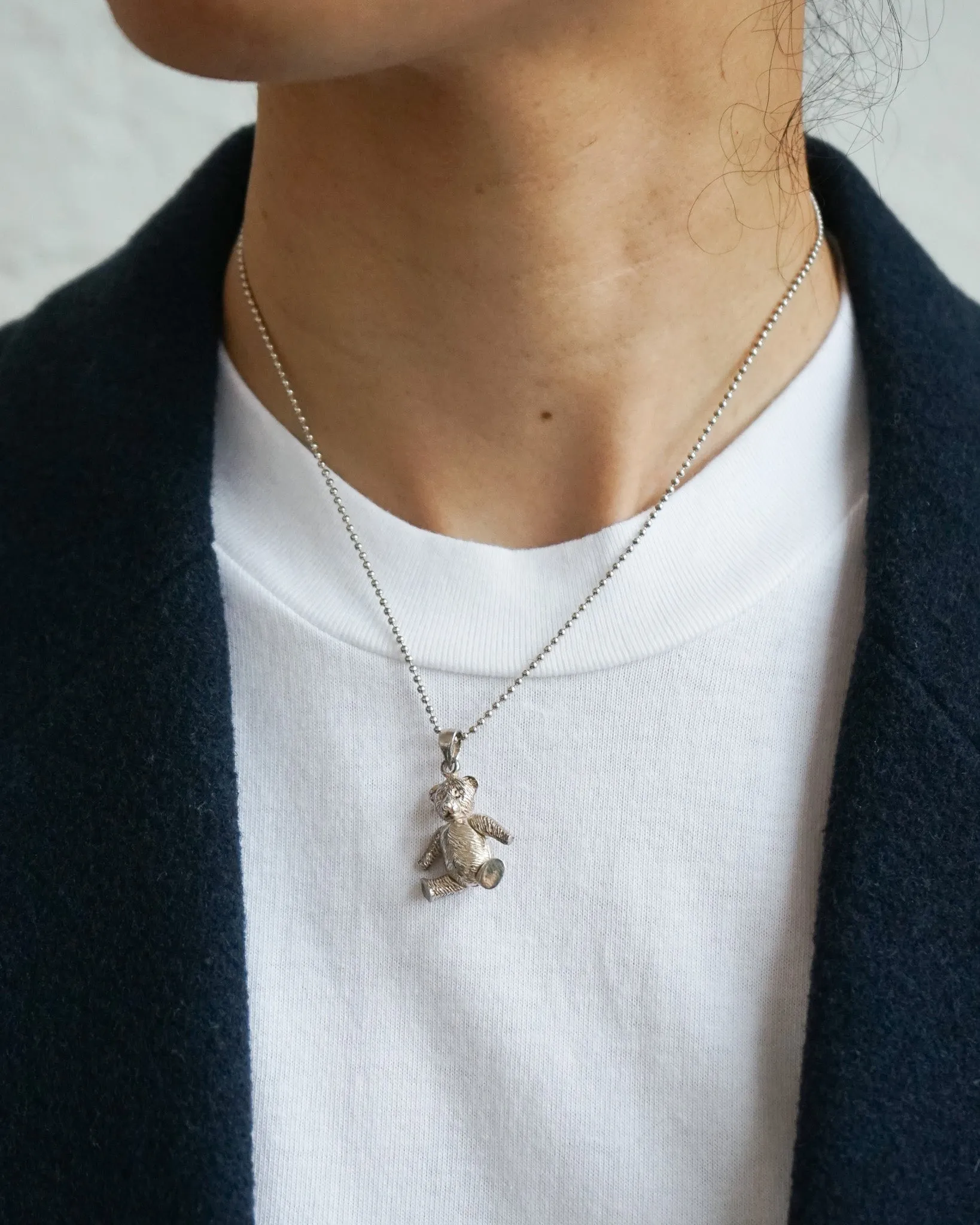 Silver Necklace w/ Bear Charm