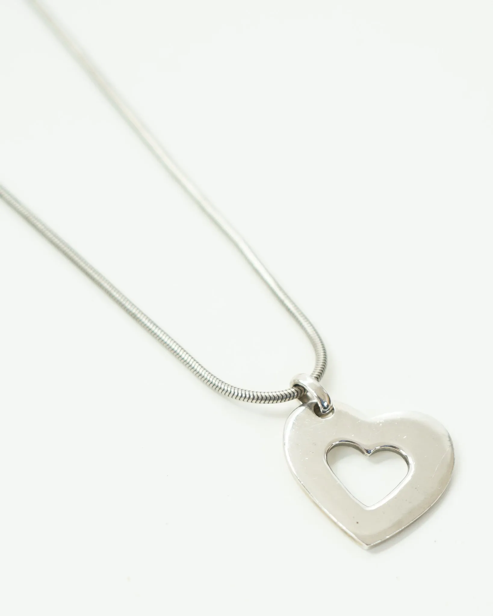 Silver Necklace w/ Heart Charm