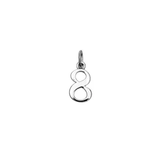 Silver Number 8 Charm