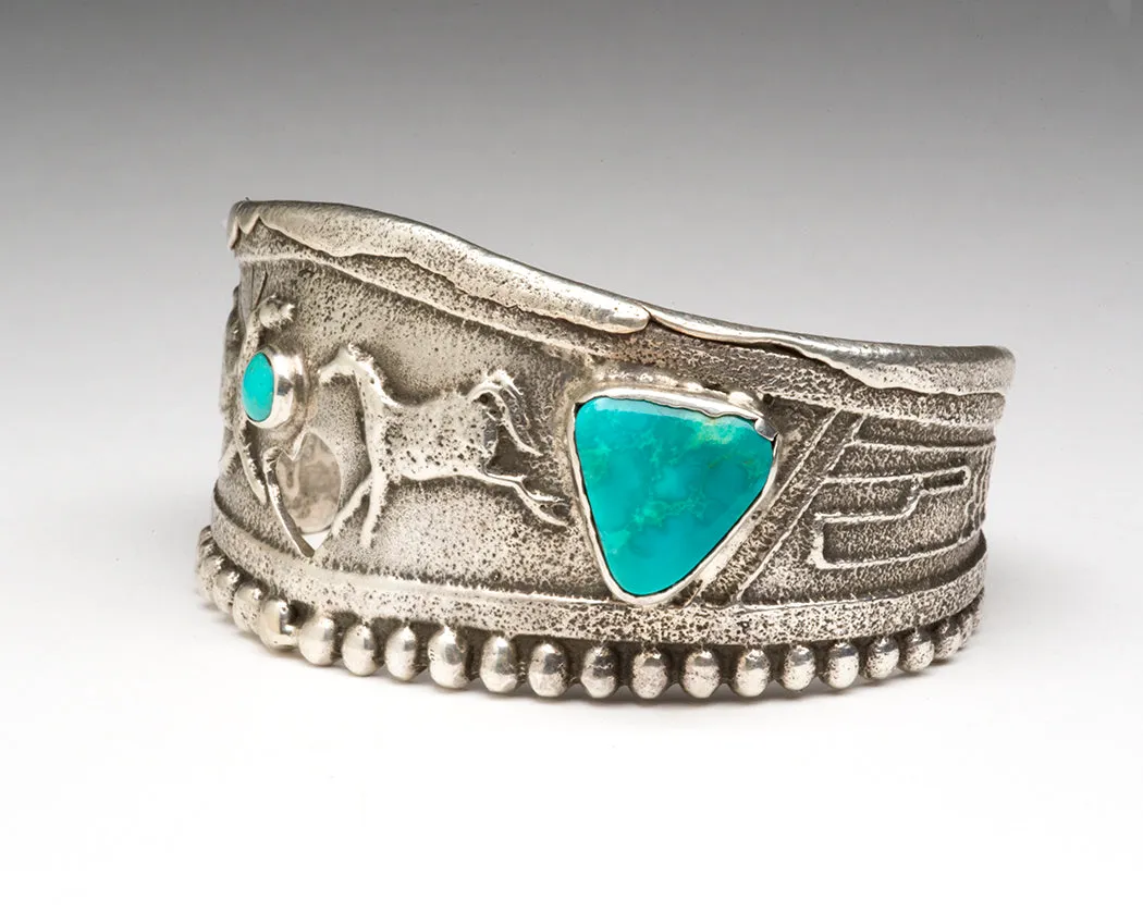 Silver Tufa Cast Wild At Heart Horse Cuff