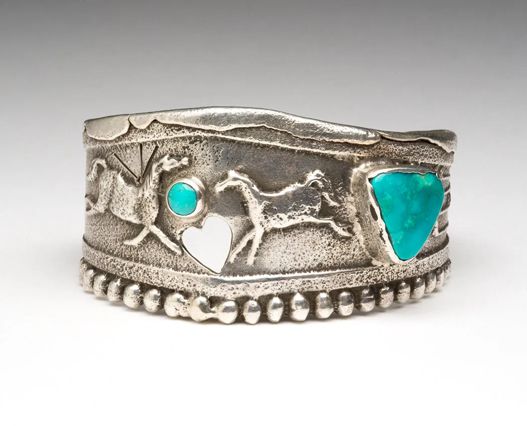 Silver Tufa Cast Wild At Heart Horse Cuff