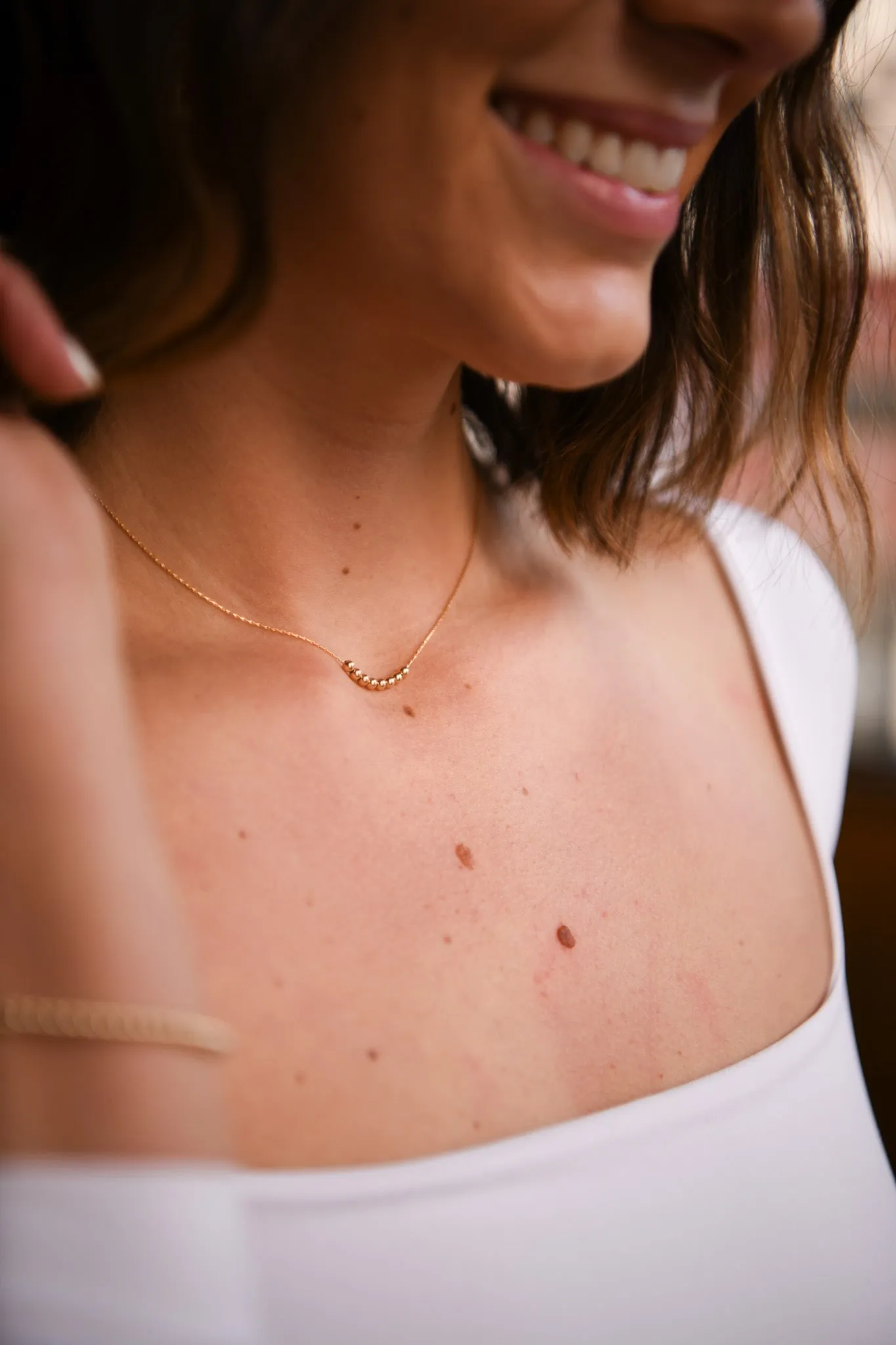 Single Pearl Gold Filled Small Paperclip Chain Necklace