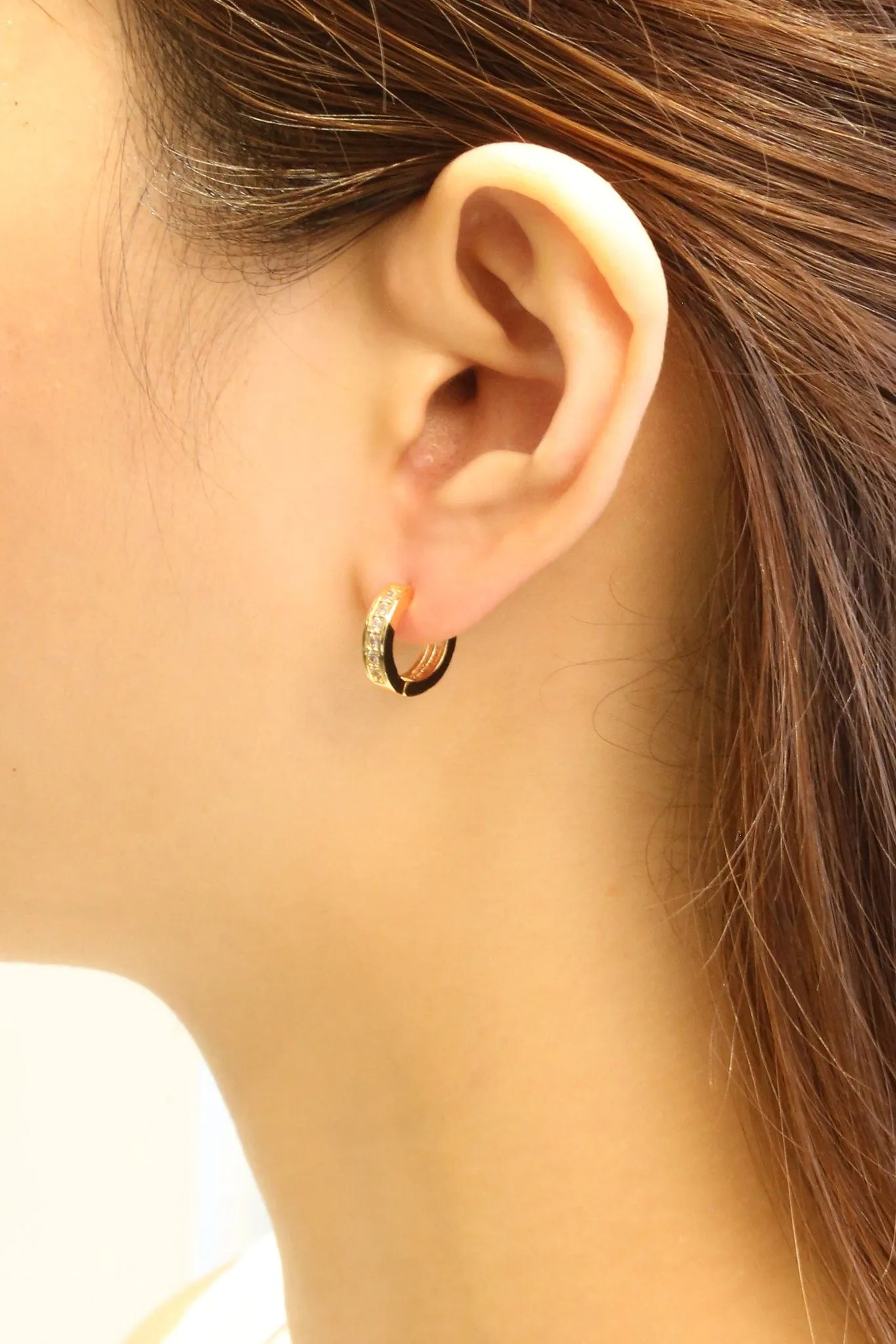 SJE310272 14K CZ Hoop Hoop Earrings
