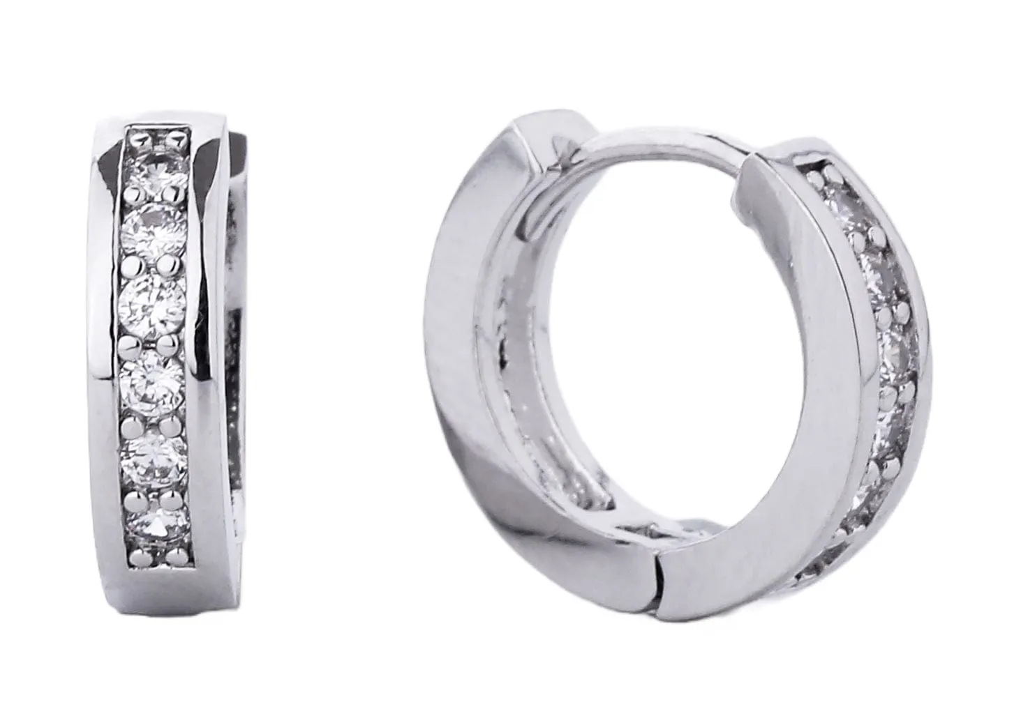 SJE310272 14K CZ Hoop Hoop Earrings