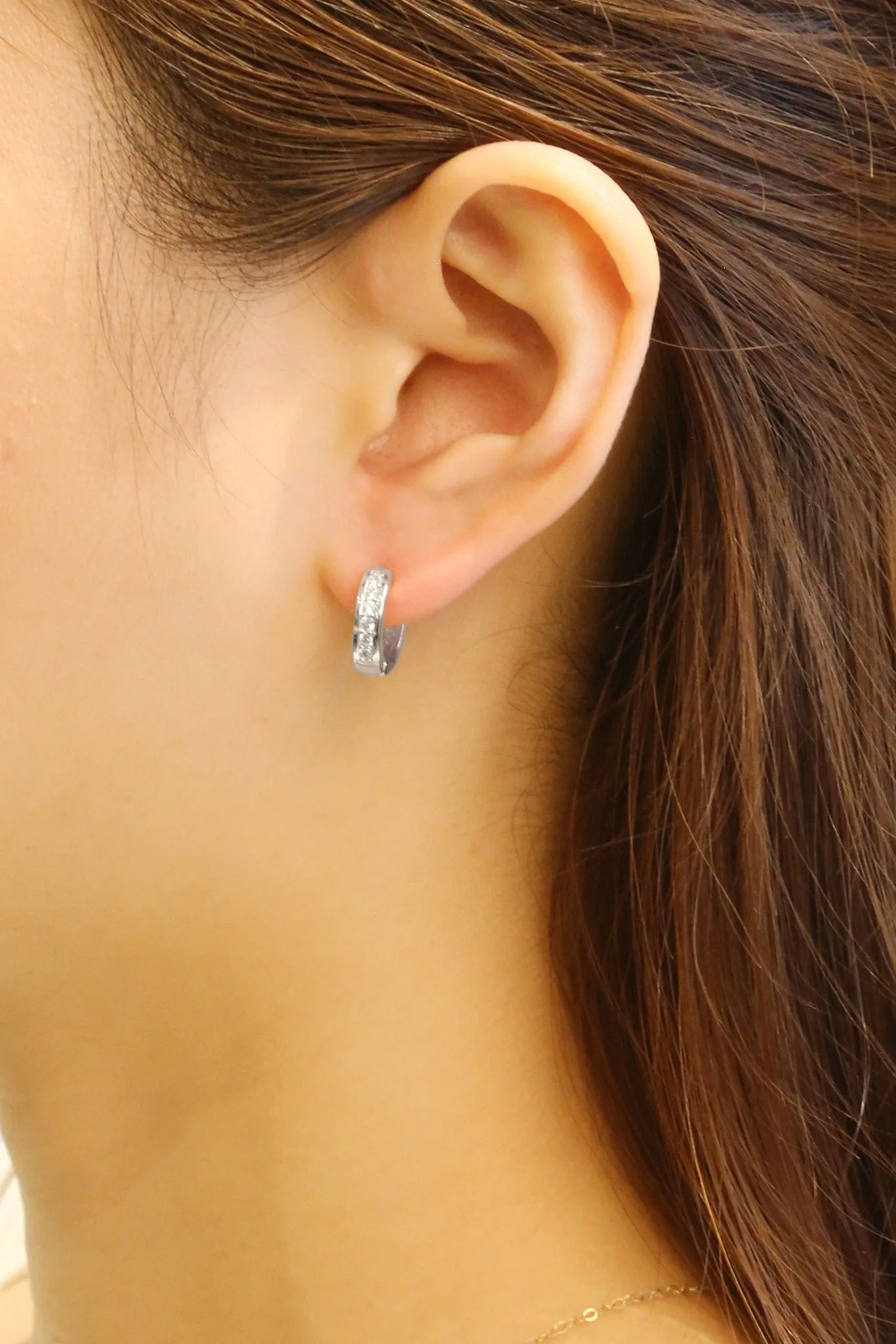 SJE310272 14K CZ Hoop Hoop Earrings