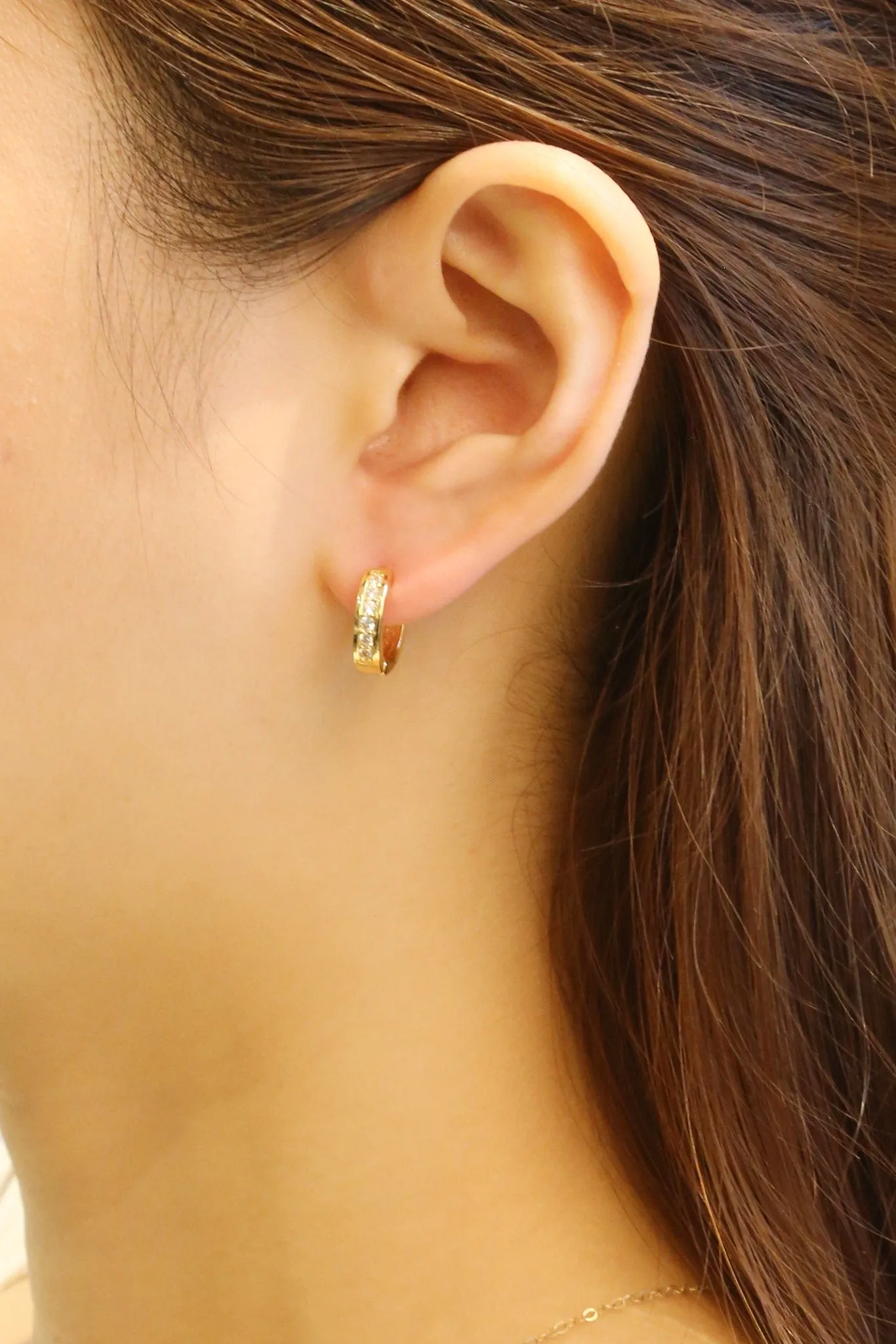 SJE310272 14K CZ Hoop Hoop Earrings
