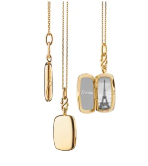 SLIM "BRITT" GOLD LOCKET NECKLA-43130