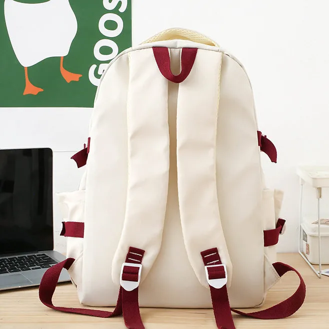 Smiley Face Color Matching Large Capacity Schoolbag