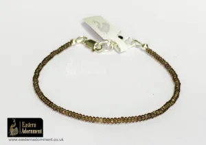 Smoky Quartz Micro Cut Bead Bracelet