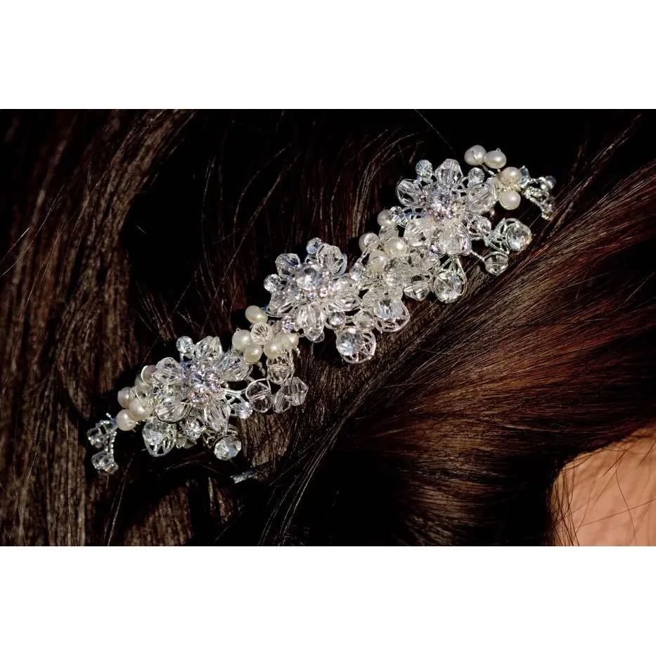 Spring Flowers Crystal Wedding Hair Comb