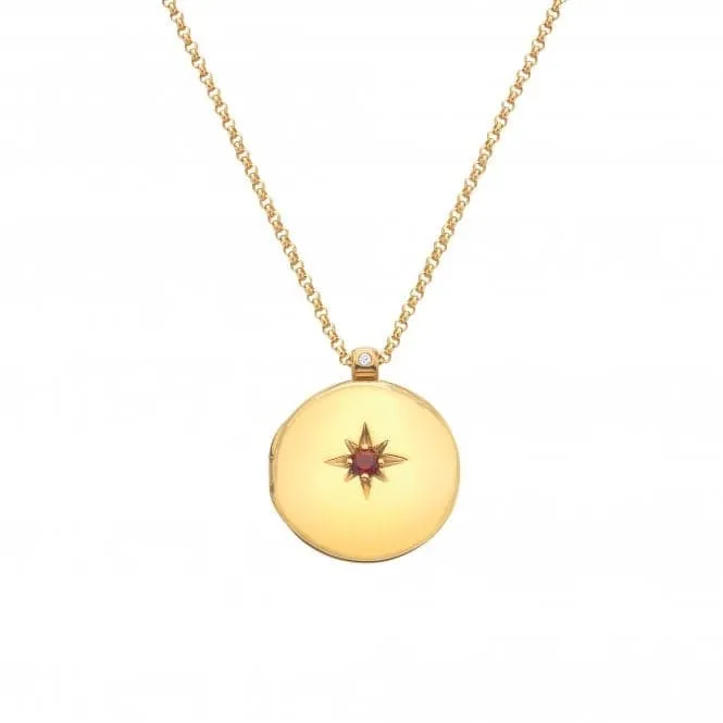 Starburst Locket Red Agate Necklace DP931