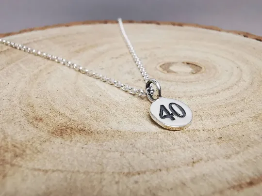 Sterling Silver 40th Milestone Pendant Necklace