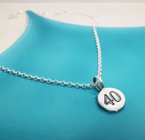 Sterling Silver 40th Milestone Pendant Necklace