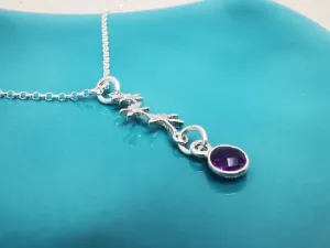 Sterling Silver Dragonfly Pendant and Gemstone Necklace