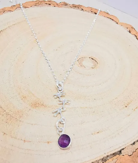 Sterling Silver Dragonfly Pendant and Gemstone Necklace